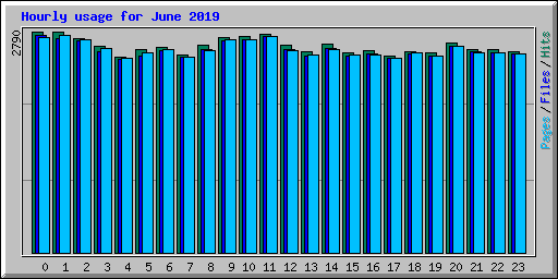 Hourly usage for June 2019